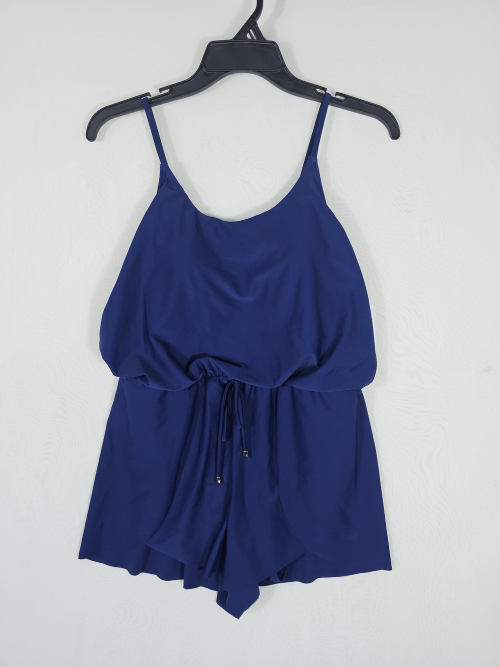 NWT Time and Tru Women Blue Swimsuit Romper One-Piece Swimwear S (4-6)